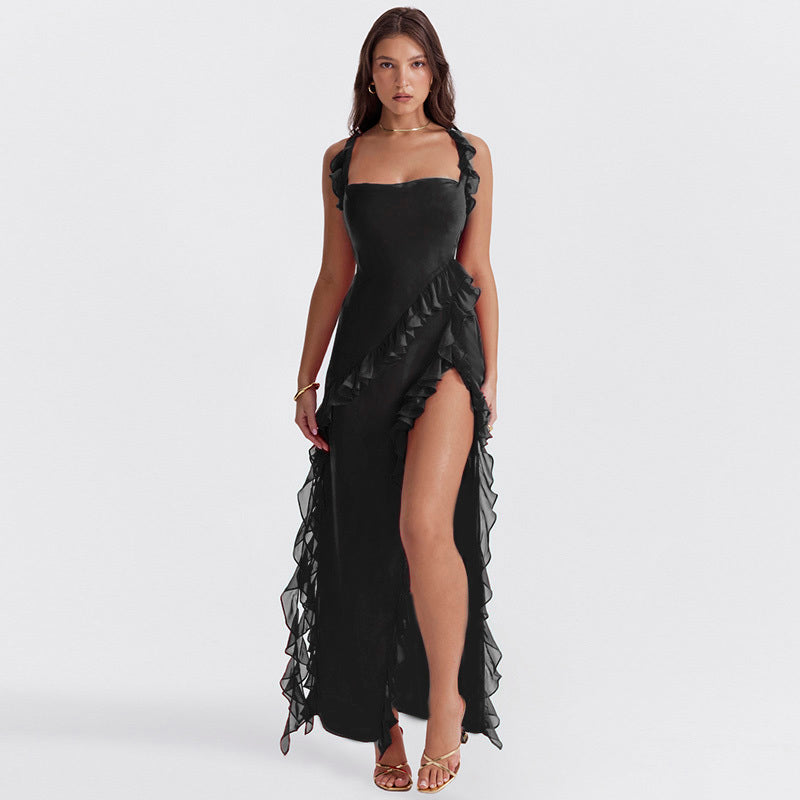 Cia | Jurk met ruffles en charme