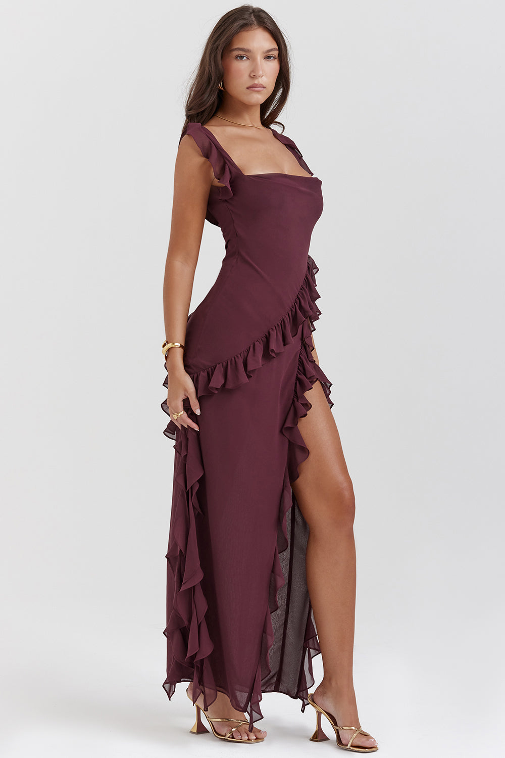 Cia | Jurk met ruffles en charme