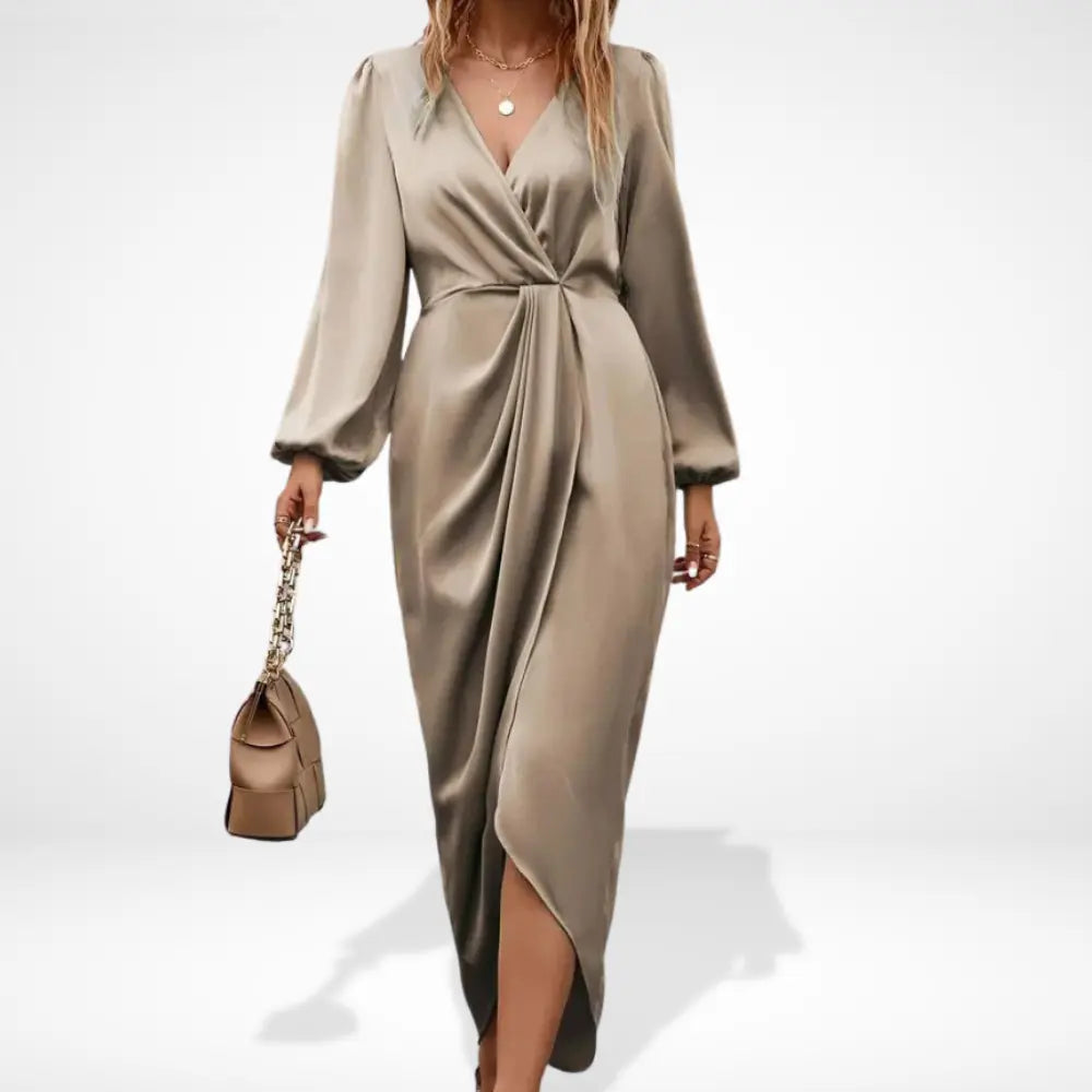 Martina | Midi avondjurk met centrale draping