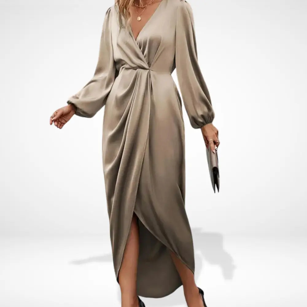 Martina | Midi avondjurk met centrale draping