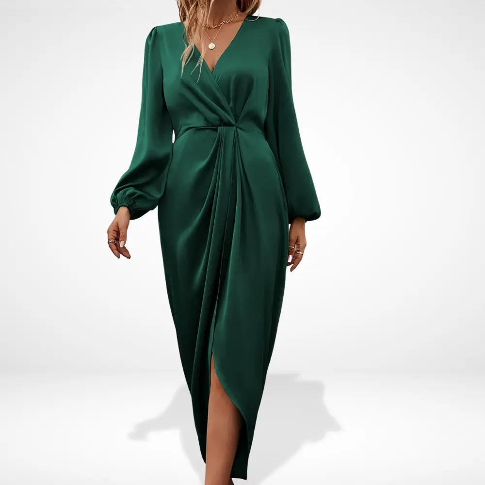 Martina | Midi avondjurk met centrale draping