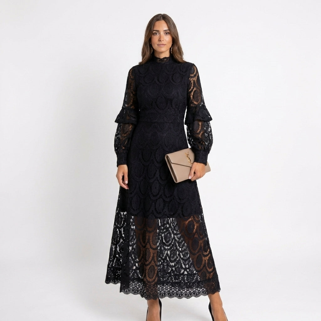 Via | Lange jurk met elegante kant