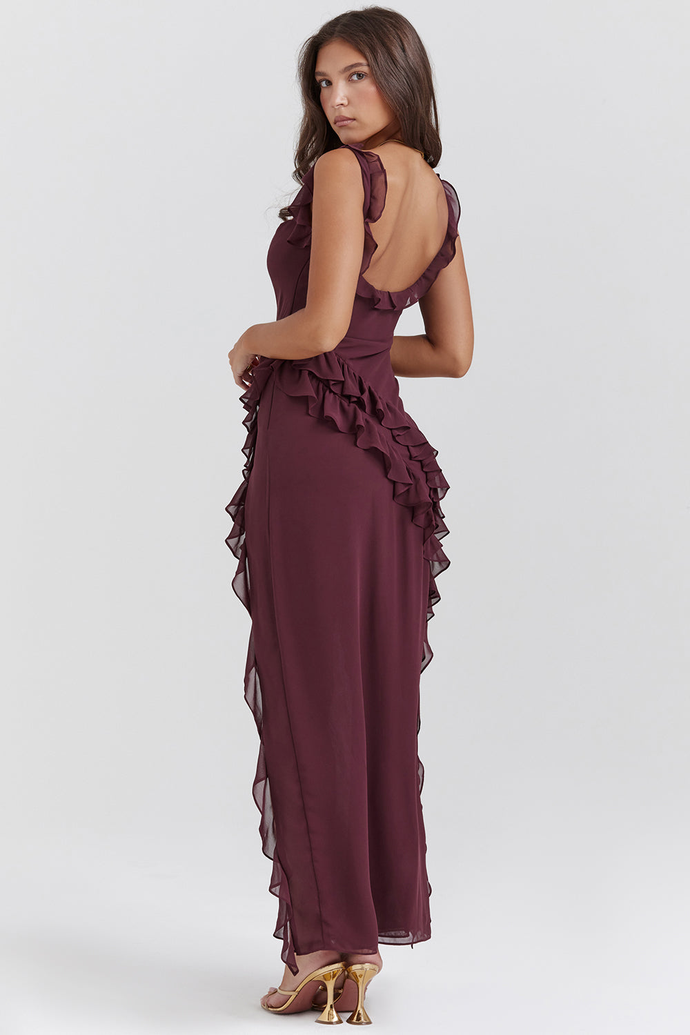 Cia | Jurk met ruffles en charme