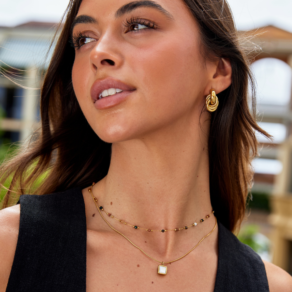 Minimalistische Collier met Steen