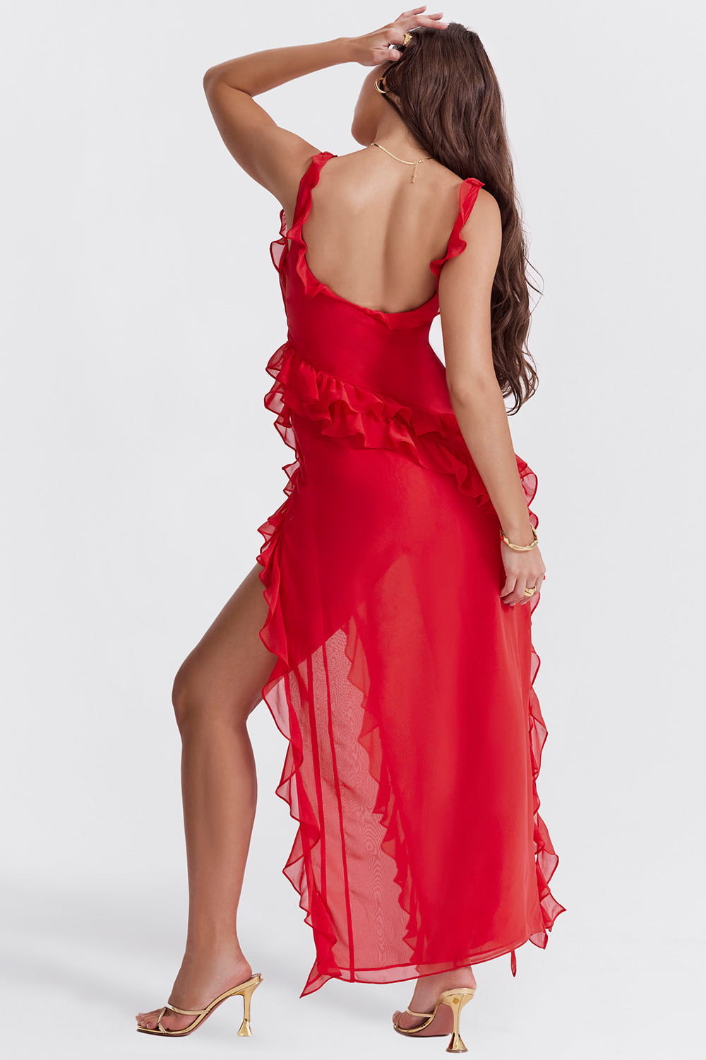 Cia | Jurk met ruffles en charme