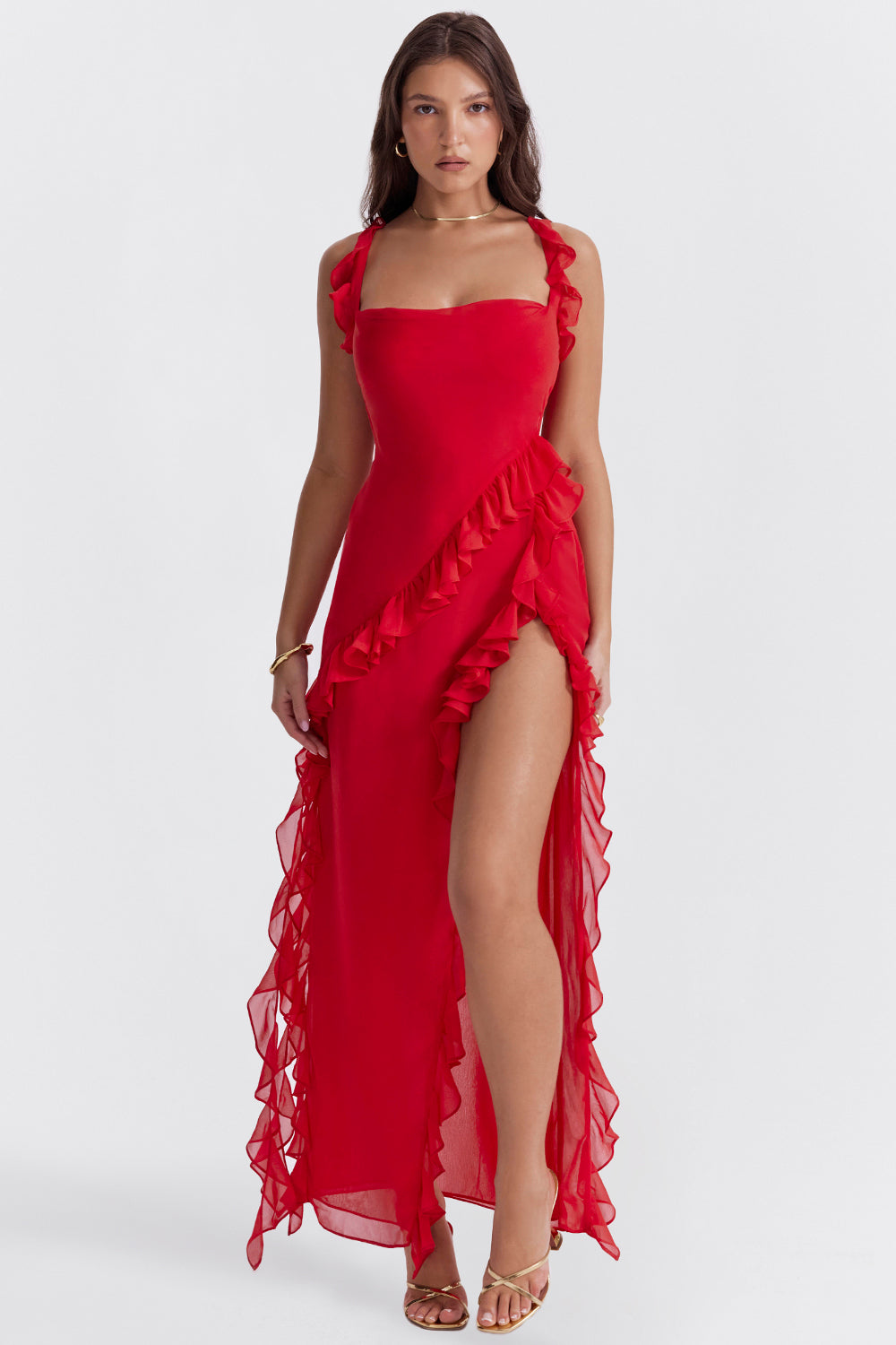 Cia | Jurk met ruffles en charme