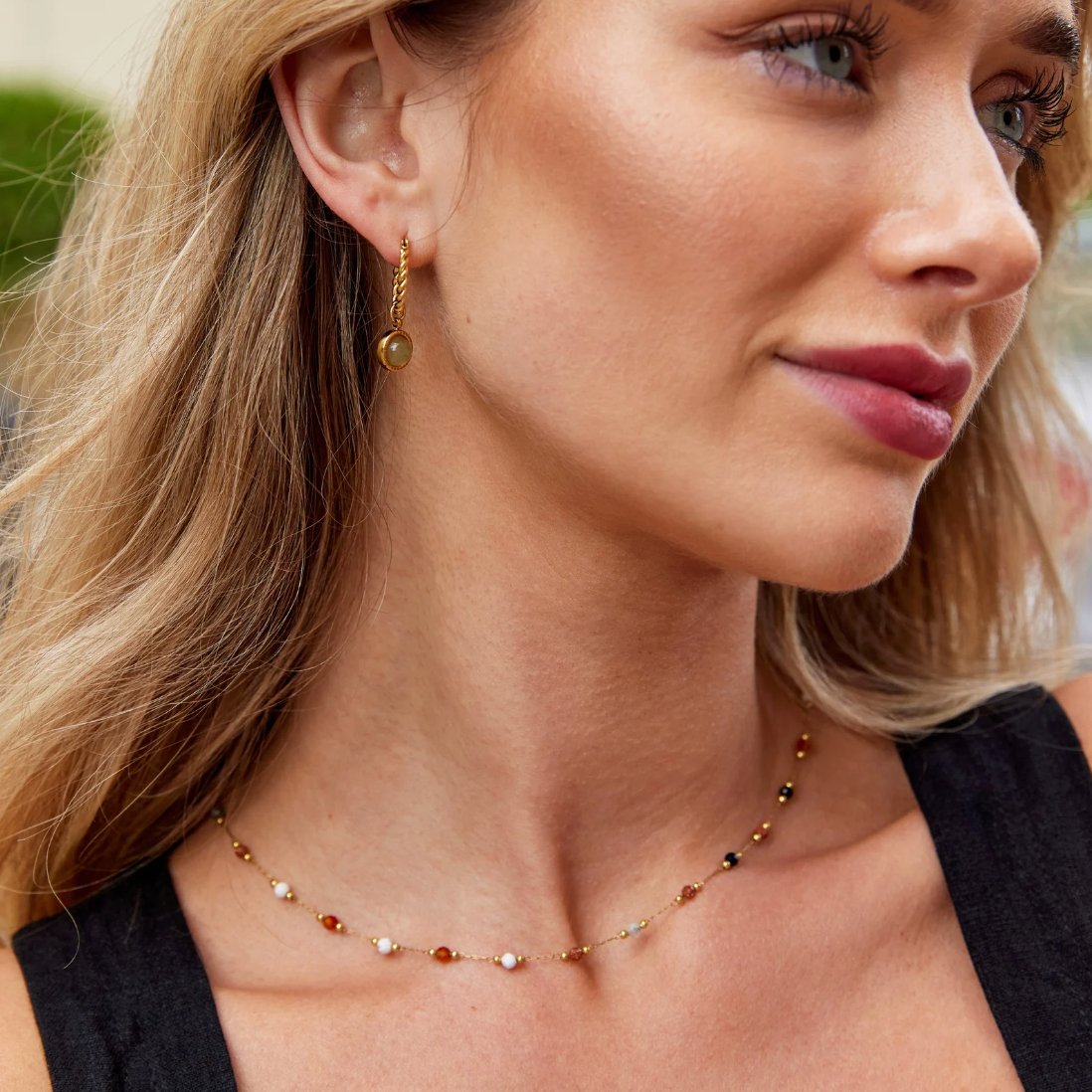 Minimalistische Collier met Steen