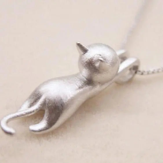 Vrolijke Ketting met een Zilveren Katje 925